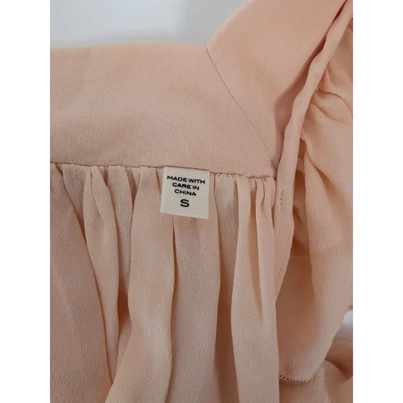 DOEN Sycamore Ruffled Silk Tiered Maxi Dress Size Small Sunlit Coral Peasant - Picture 9 of 13